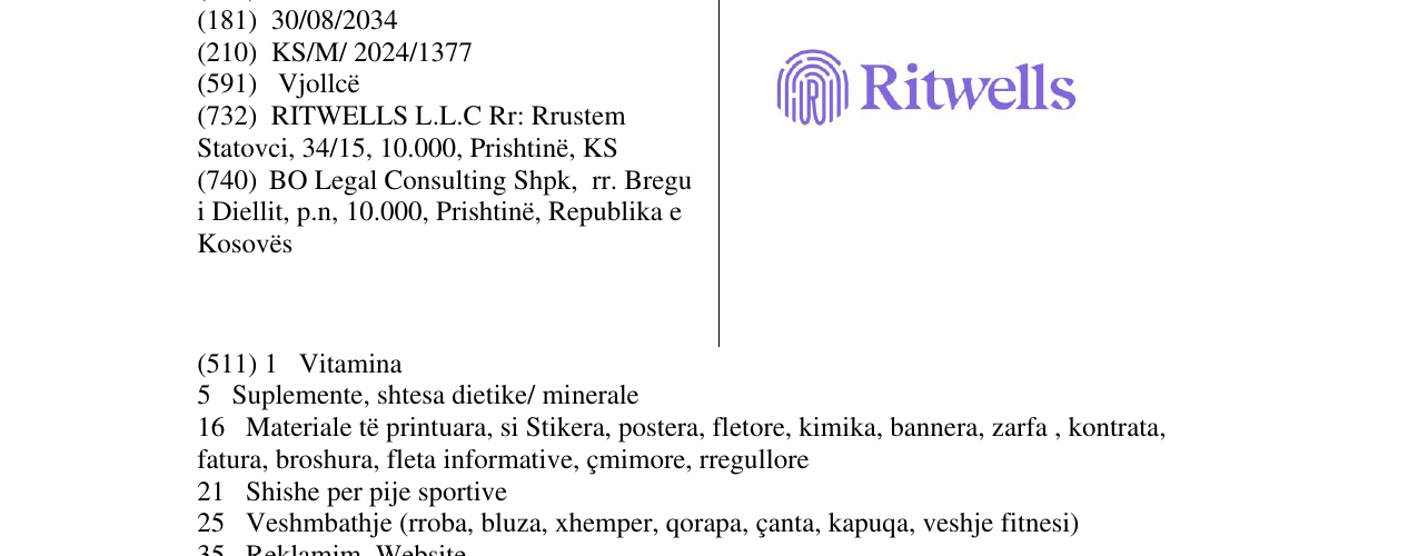 Zëri i markës RITWELLS në buletin