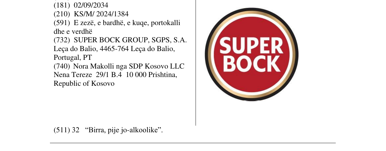 Zëri i markës SUPER BOCK në buletin