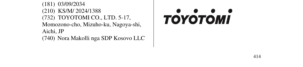 Zëri i markës TOYOTOMI në buletin