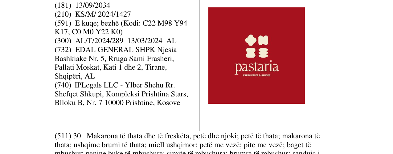 Zëri i markës pastaria në buletin