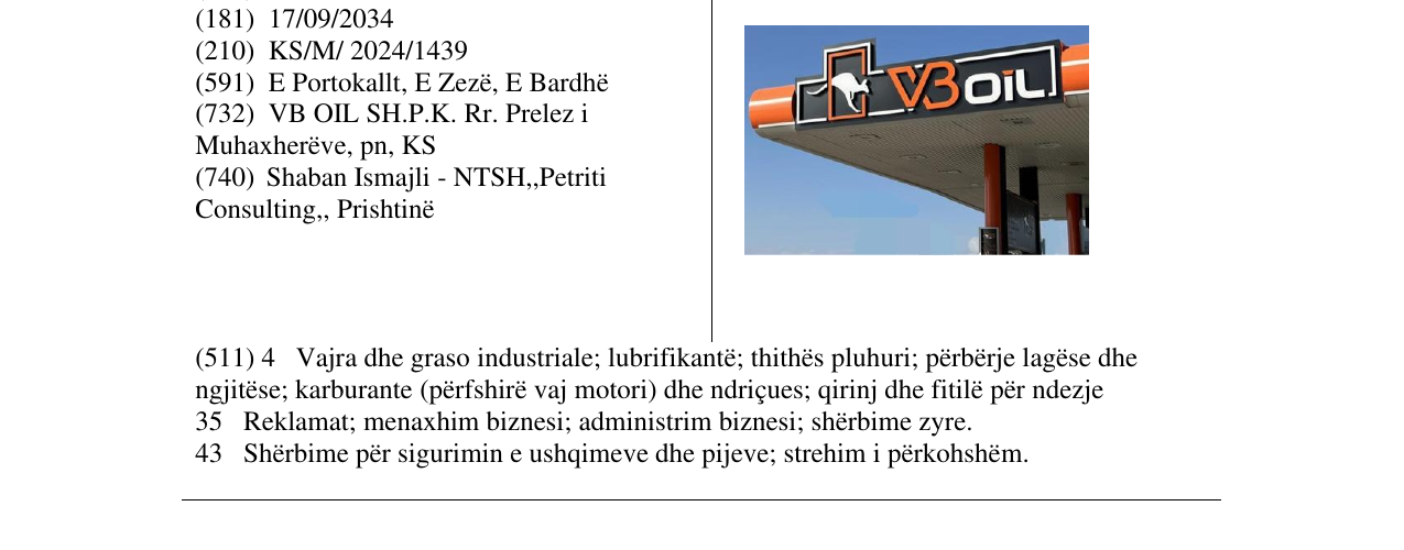 Zëri i markës VB oil në buletin