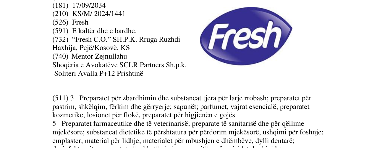 Zëri i markës Fresh në buletin