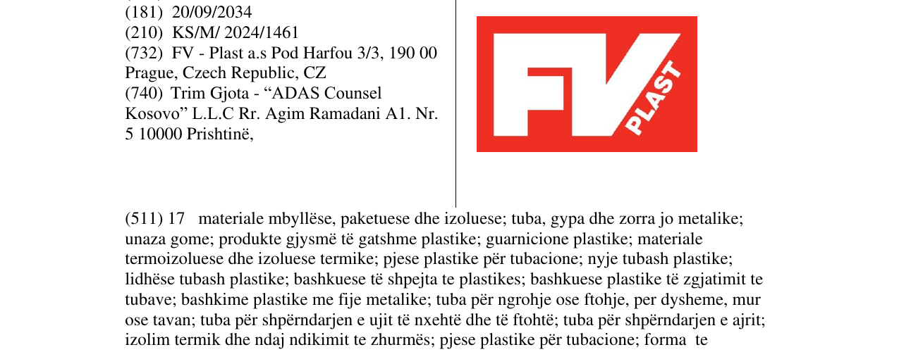 Zëri i markës FVPLAST në buletin