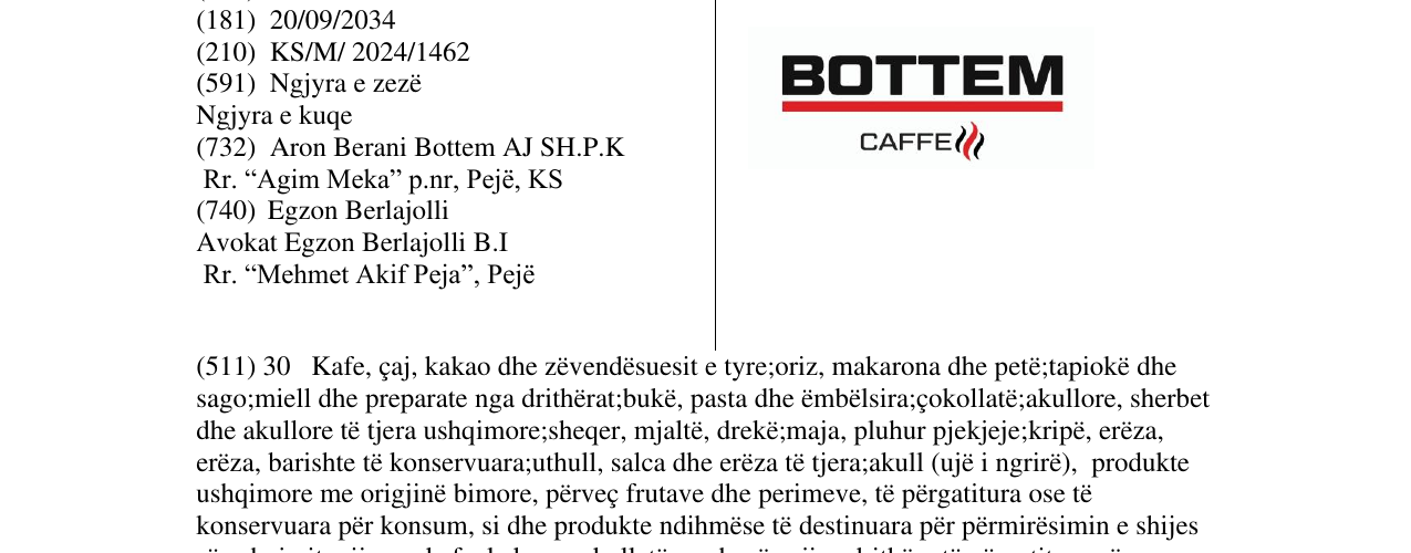 Zëri i markës BOTTEM në buletin