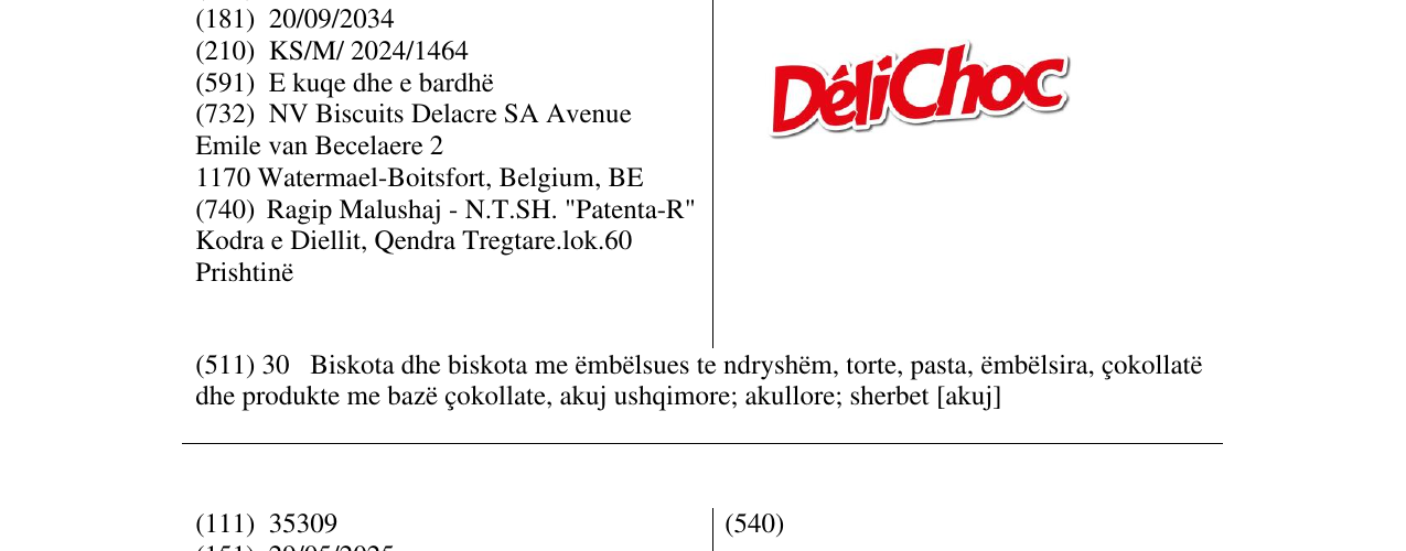 Zëri i markës DeliChoc në buletin