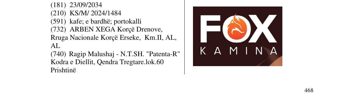 Zëri i markës FOX KAMINA në buletin