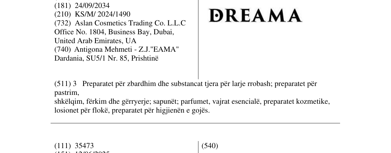 Zëri i markës DREAMA në buletin