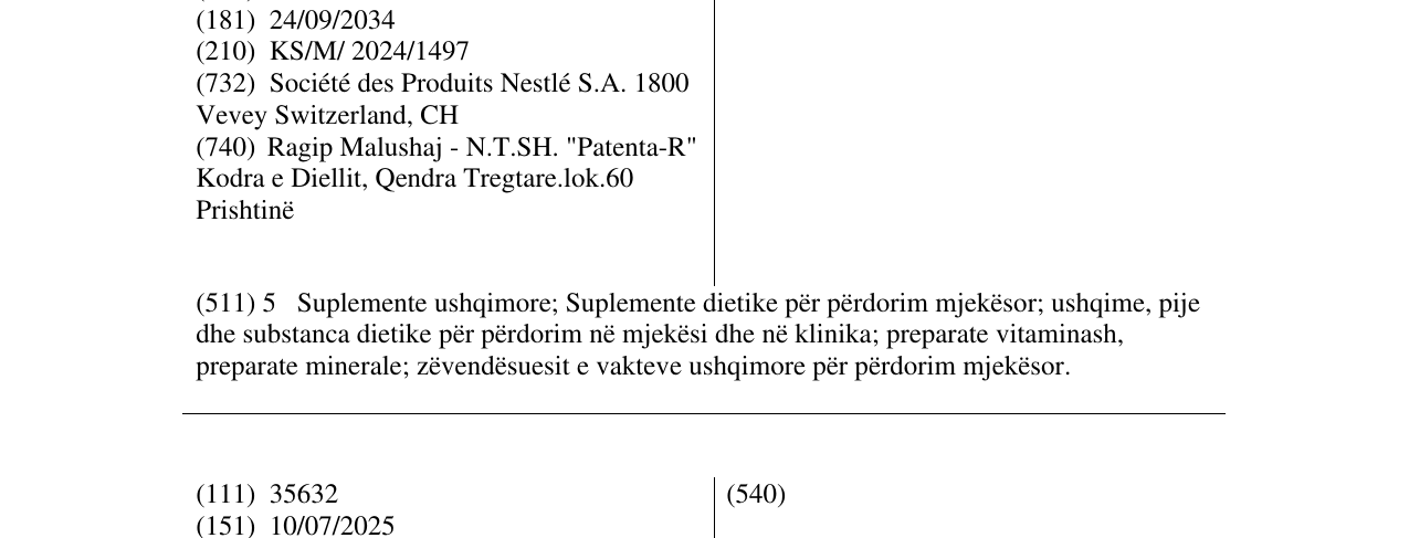 Zëri i markës SOLGAR në buletin
