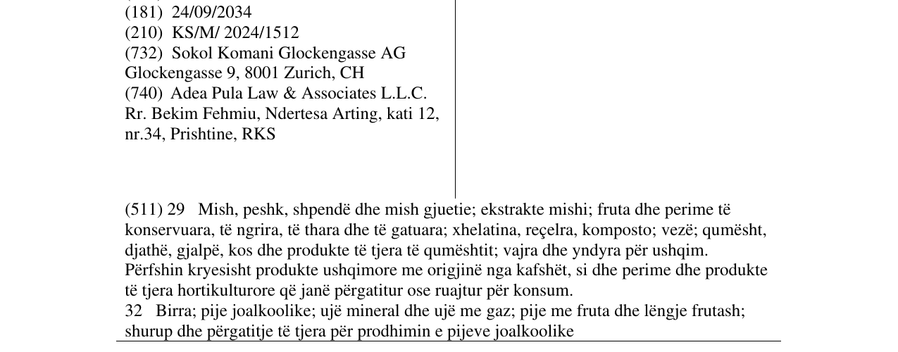 Zëri i markës CHURRASCO në buletin