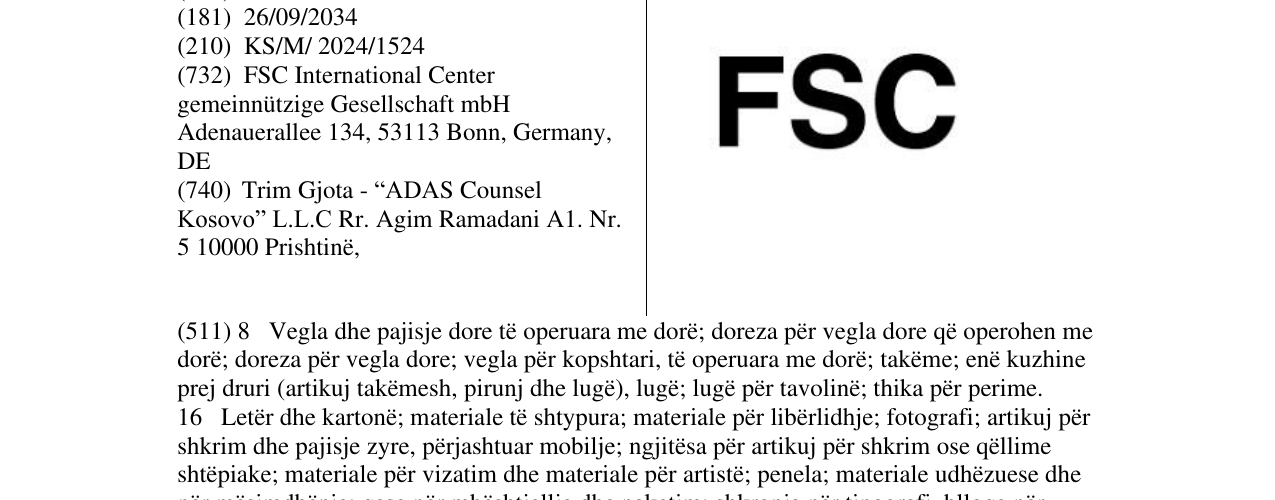 Zëri i markës FSC në buletin