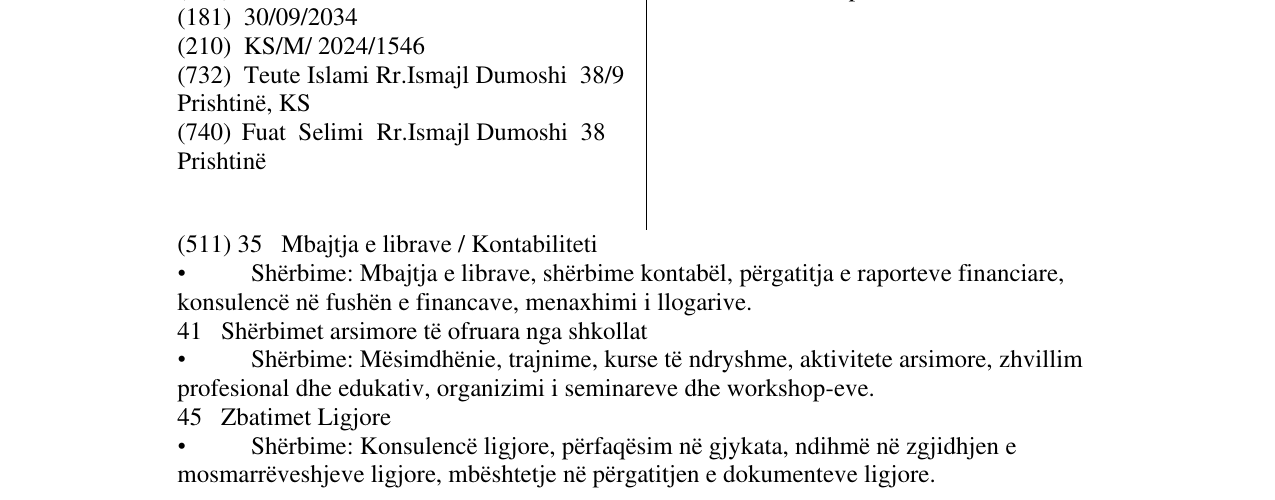 Zëri i markës “ OSKAR KAMMER SCHULE në buletin