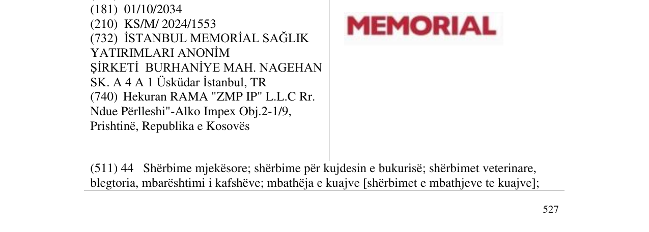 Zëri i markës MEMORIAL në buletin