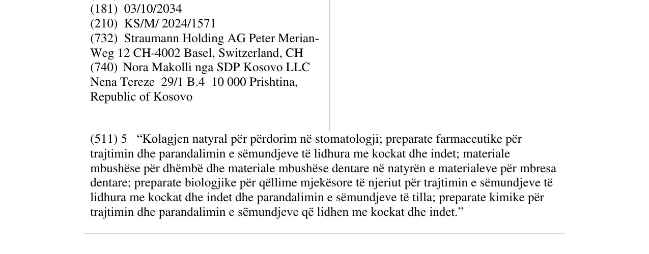 Zëri i markës Hemocone në buletin