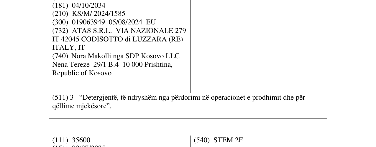 Zëri i markës VIS 410 në buletin