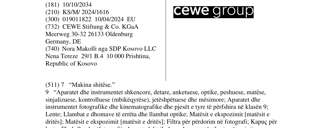 Zëri i markës cewe group në buletin