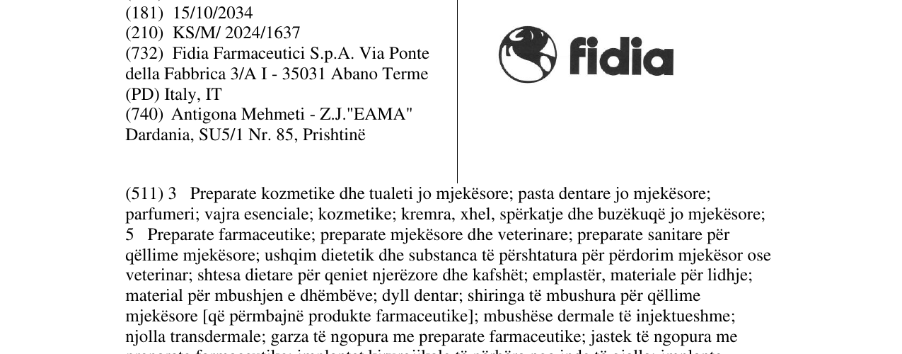 Zëri i markës fidia në buletin