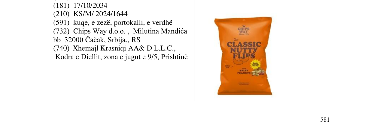 Zëri i markës CLASSIC NUTTY FLIPS SAlty peanuts në buletin