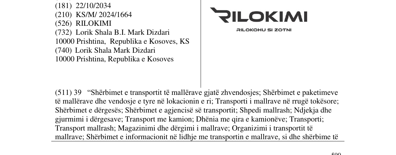 Zëri i markës RILOKIMI në buletin