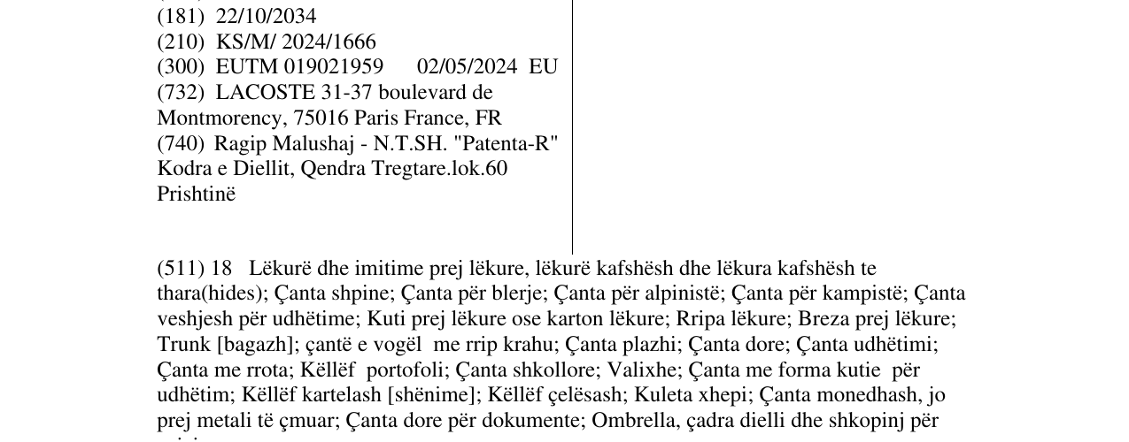 Zëri i markës LENGLEN në buletin