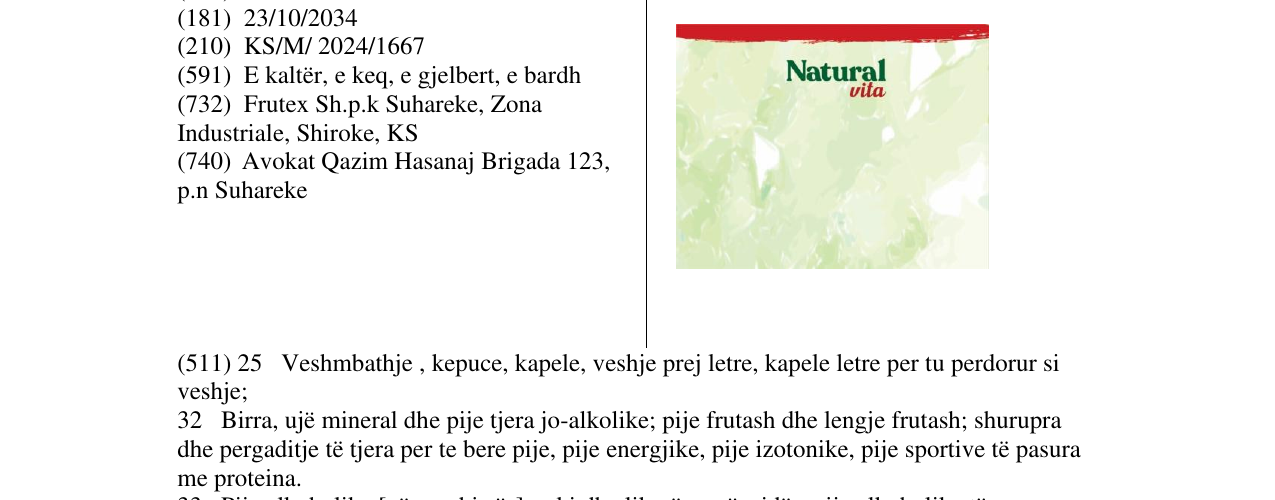 Zëri i markës Natural vita në buletin