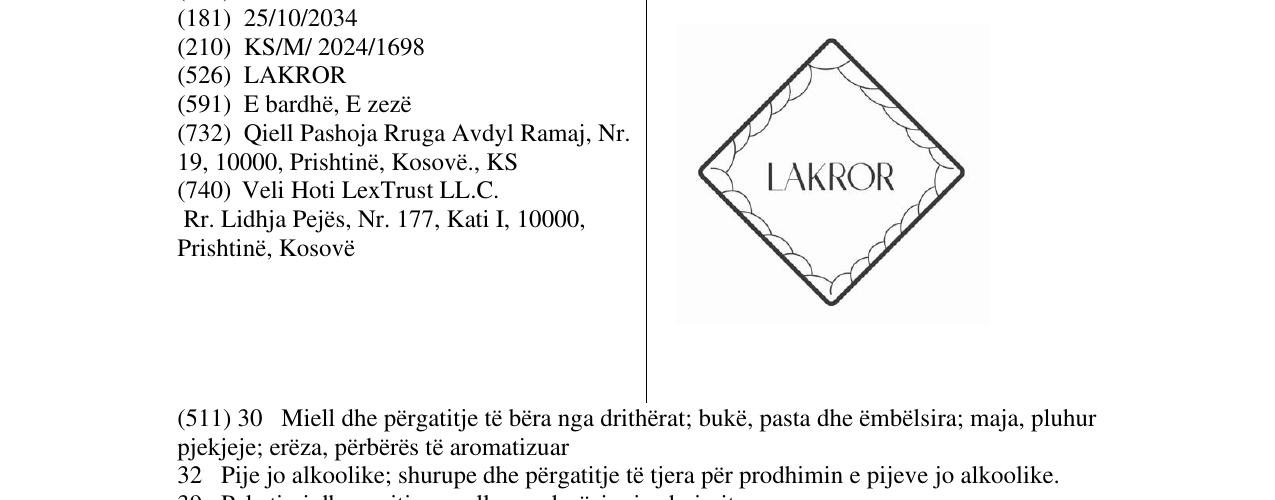 Zëri i markës LAKROR në buletin