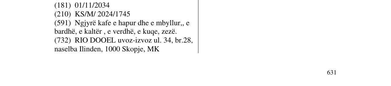 Zëri i markës BRAVO CAPPUCCINO në buletin