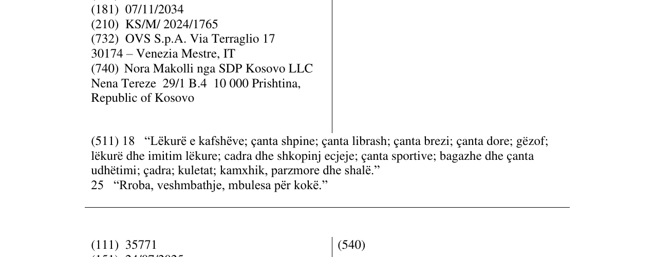 Zëri i markës LES COPAINS në buletin