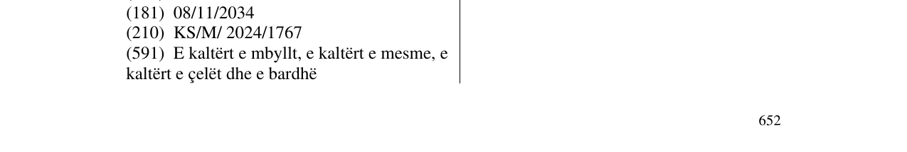 Zëri i markës PP në buletin