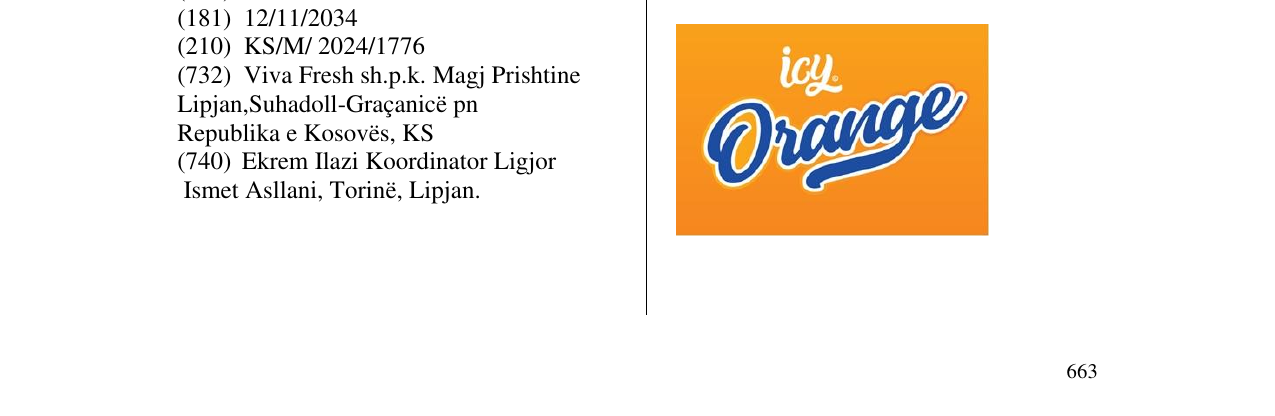 Zëri i markës icy Orange në buletin