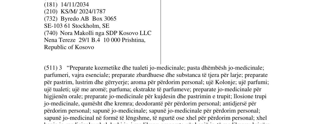 Zëri i markës BYREDO në buletin