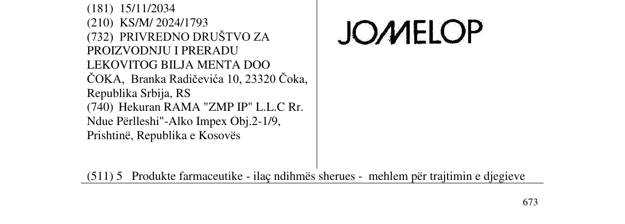 Zëri i markës JOMELOP në buletin