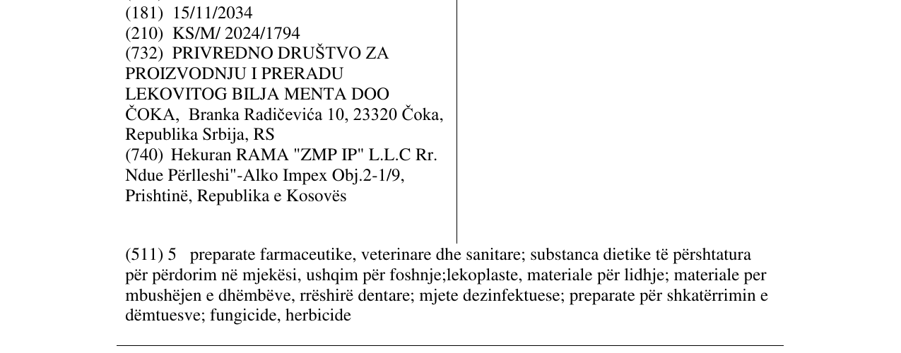 Zëri i markës CLAVEX në buletin