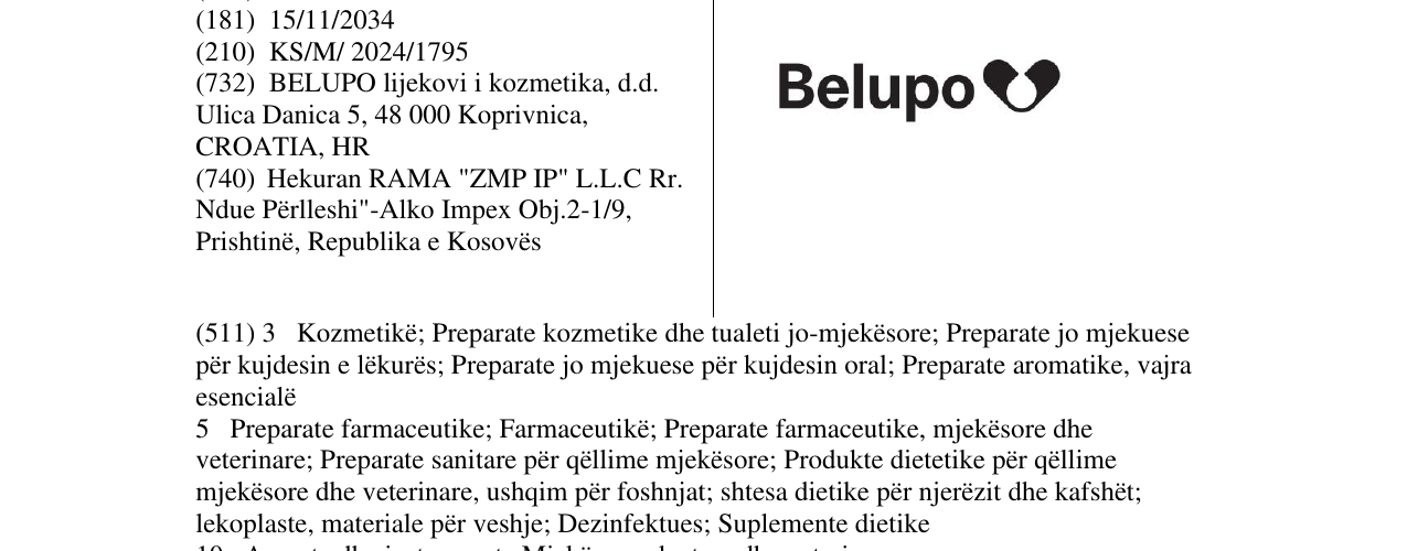 Zëri i markës Belupo në buletin