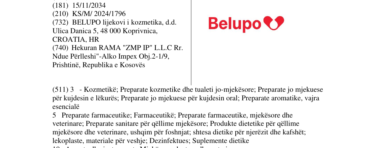 Zëri i markës Belupo në buletin