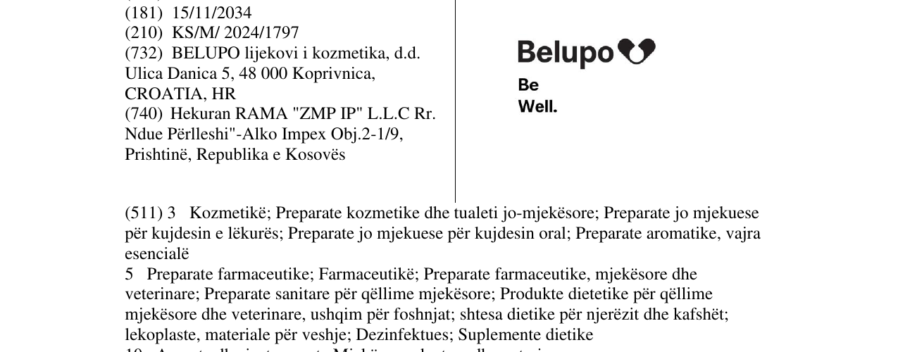 Zëri i markës Belupo Be Well në buletin