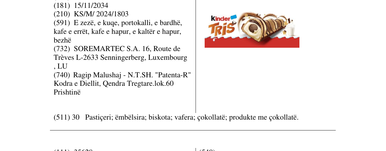 Zëri i markës KINDER tris në buletin