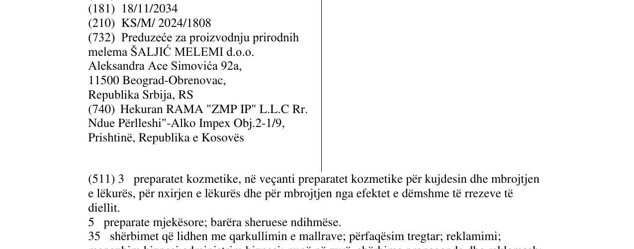 Zëri i markës PRONASOL në buletin
