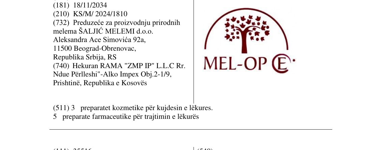 Zëri i markës MEL-OP E në buletin