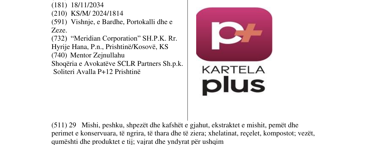 Zëri i markës P+ KARTELA plus në buletin