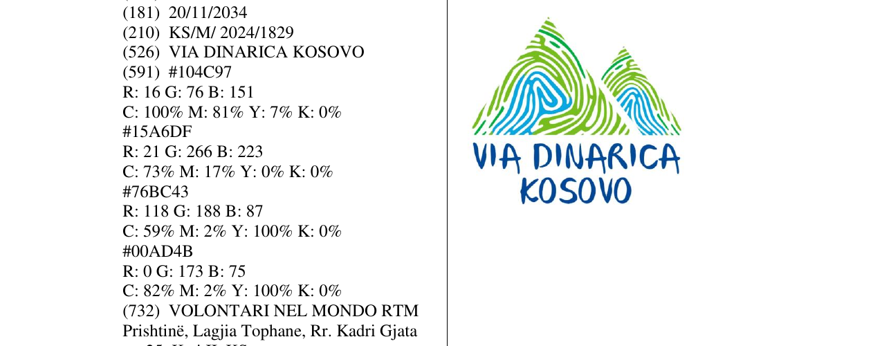Zëri i markës VIA DINARICA KOSOVO në buletin