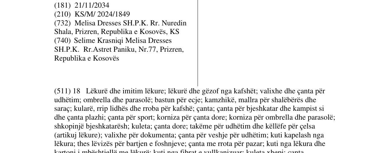 Zëri i markës MELISA në buletin