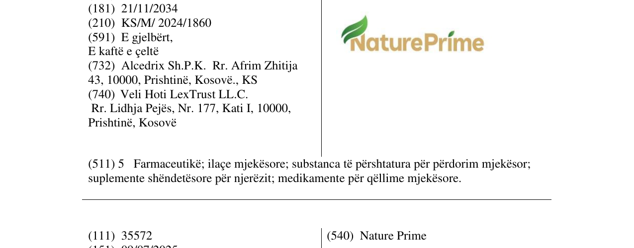 Zëri i markës Nature Prime në buletin