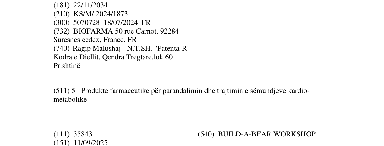 Zëri i markës DIAKUBE në buletin
