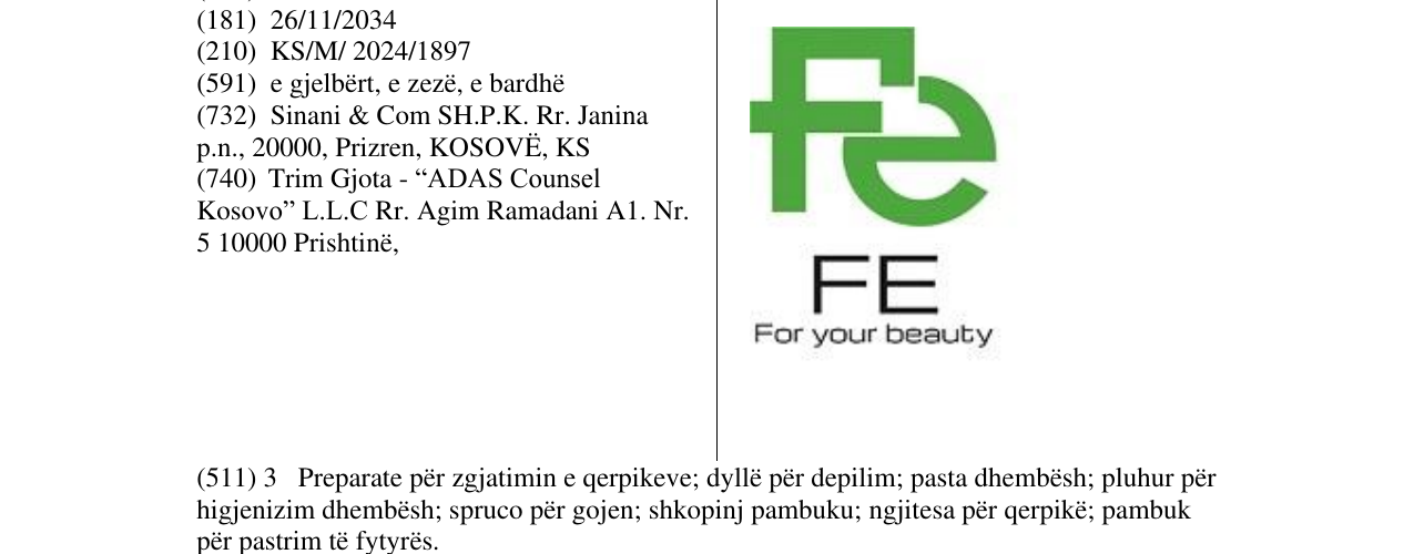 Zëri i markës FE For your beauty në buletin