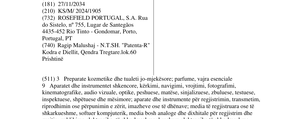 Zëri i markës PARFOIS në buletin