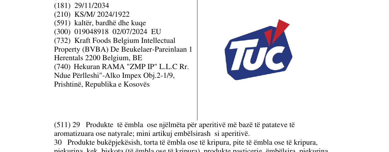 Zëri i markës Tuc në buletin