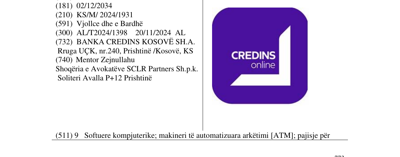 Zëri i markës CREDIS online në buletin