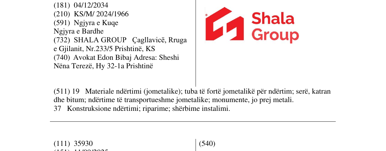 Zëri i markës Shala Group në buletin