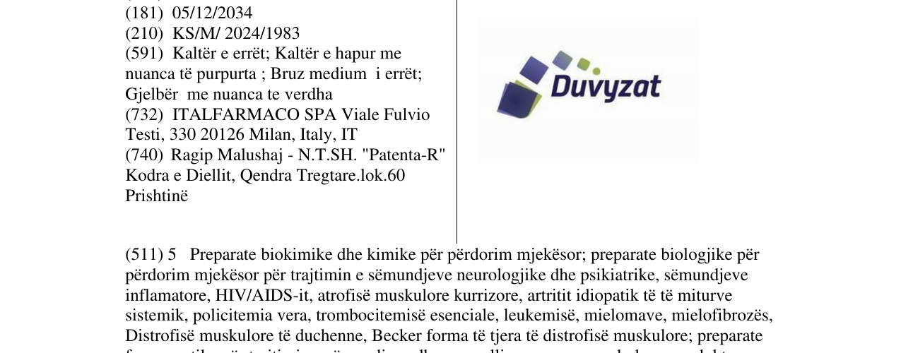 Zëri i markës Duvyzat në buletin