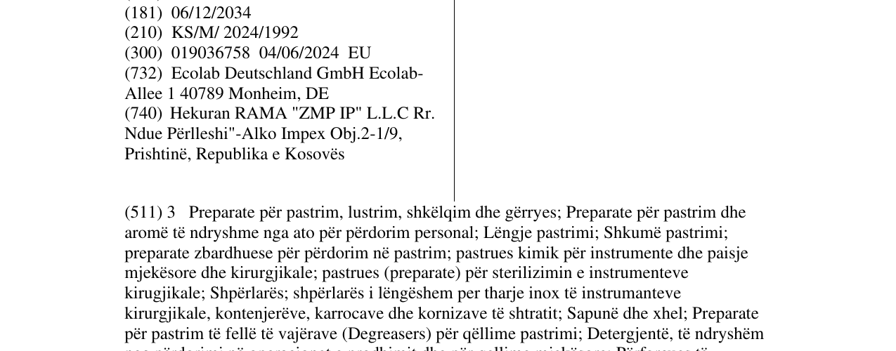 Zëri i markës SEKUSEPT në buletin